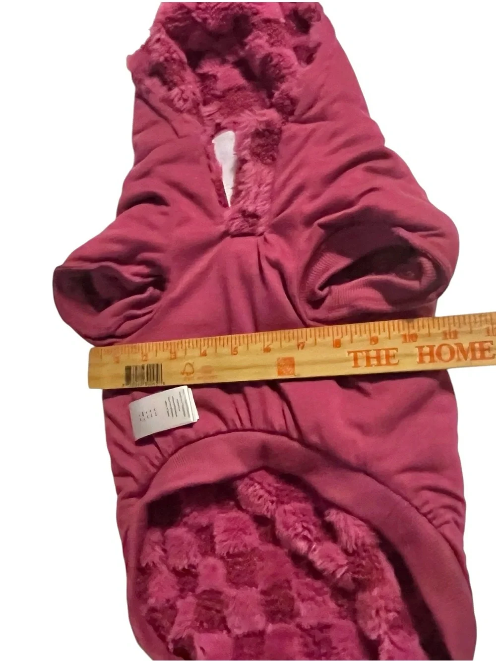 Cozy Tonal Bright Pink Check Hooded Dog Sweater Med. Fall/Winter Y2K Barbiecore